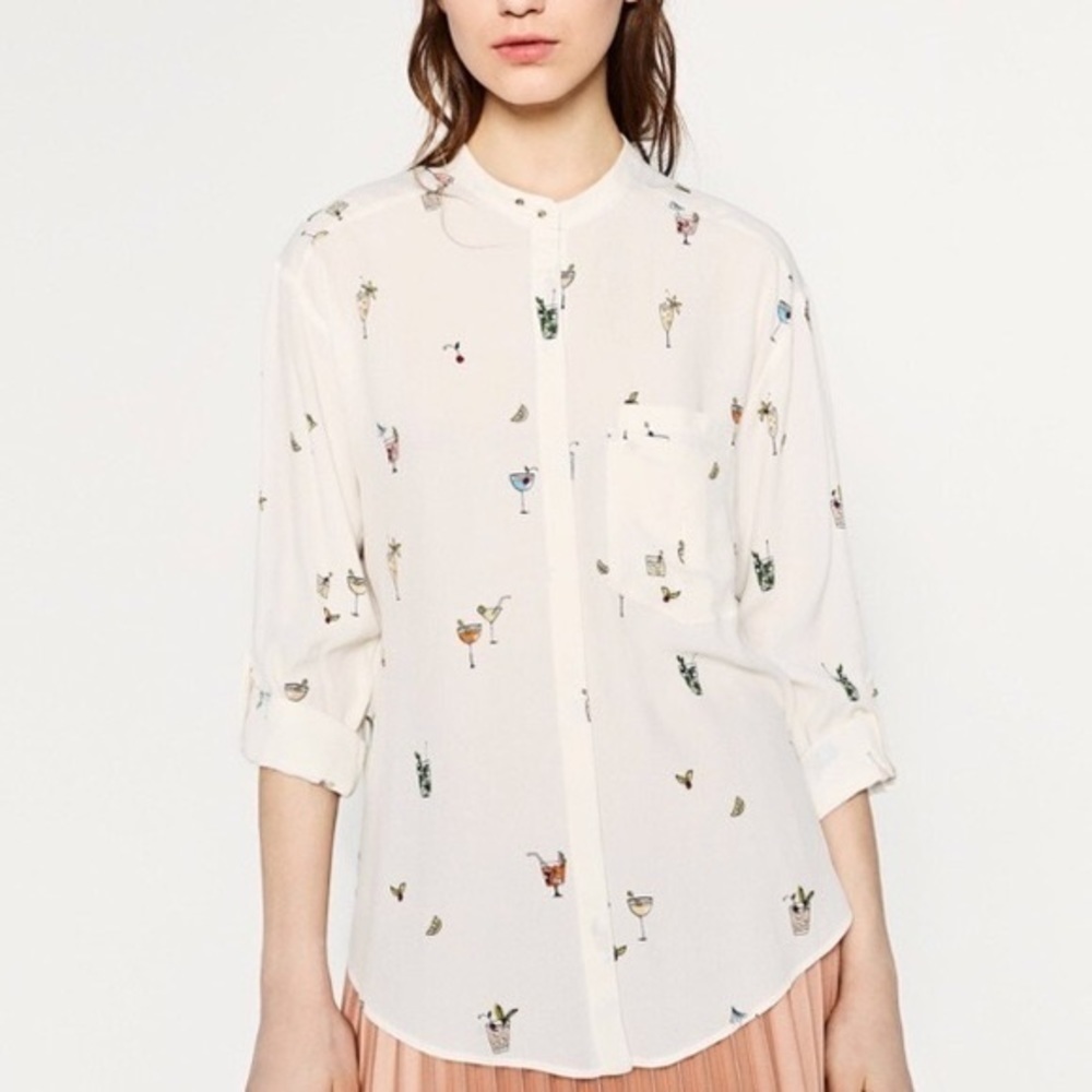 Zara Mixed Drinks Top |‎ Small
